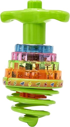 Miniatura 17 de Hanukkah Dreidel - Juguetes musicales de Hanukkah con luz para rebotar, varios colores (paquete de 4)