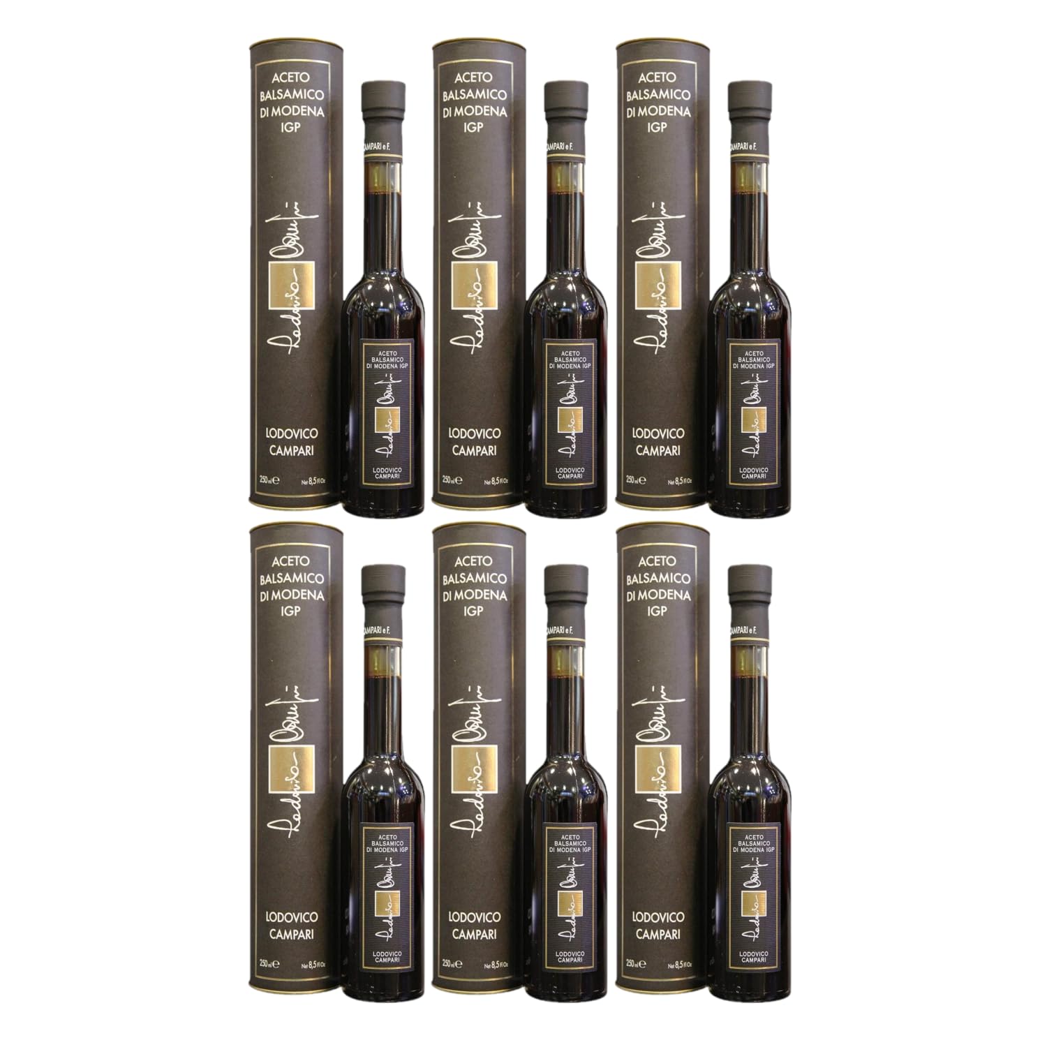 ALICO Aceto Balsamico di Modena Lodovico Campari Balsamicocreme Italien inkl. FeinWert E-Book (6 x 250ml)