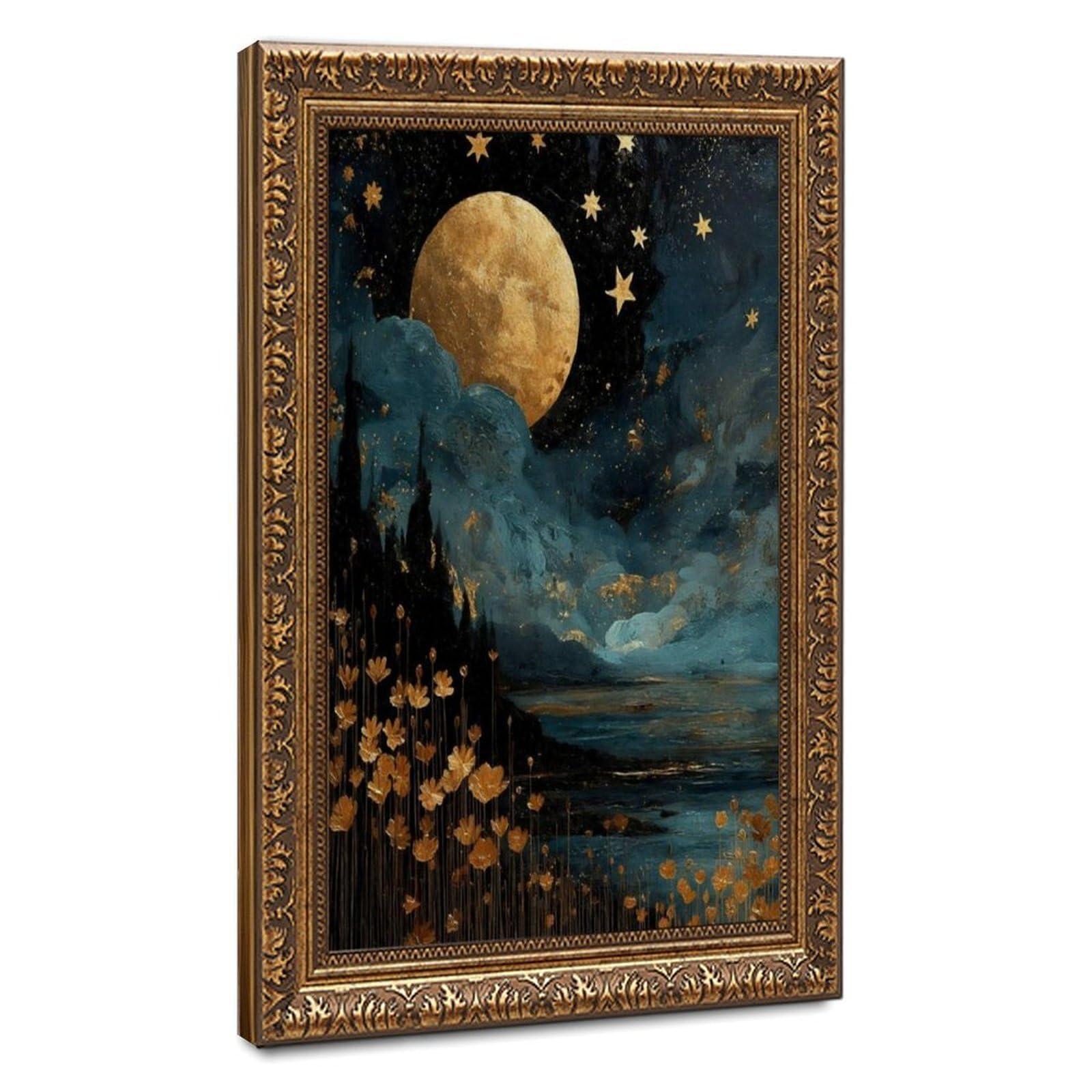 Bareronor Bronze Gothic Cottagecore Canvas Poster Bedroom Decor Landscape Office Room Decor Gift 16" L X 24" W