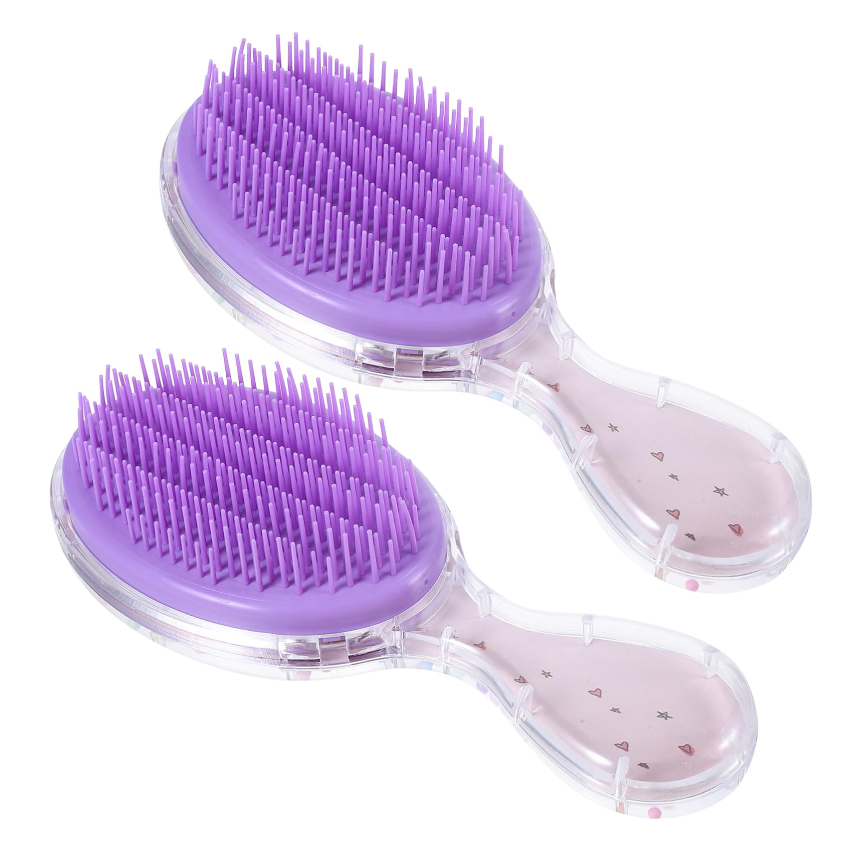 10 Piezas Peine ovalado de dibujos animados escobilla hair cepillo de pelo de cerdas suaves cepillo de viaje para pelo mojado cepillo para desenredar el cabello pelo decorativo FOMIYES
