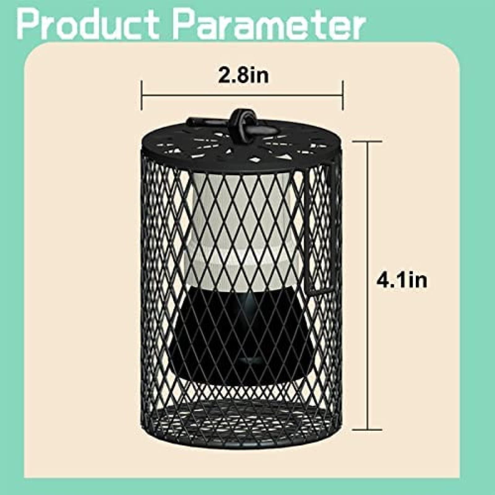 Kit de lámpara de Calor para Reptiles, lámparas calefactoras de cerámica con Pantalla de Seguridad, Bombilla de luz Diurna de 50/75/100 W, para Pollo, Loro, Gato, Perro, 75 W