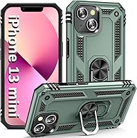 Vista 32 de ADDIT Funda para iPhone 13 Mini iPhone 13 Mini, con soporte de anillo, soporte magnético para automóvil, grado militar, resistente, para iPhone 13