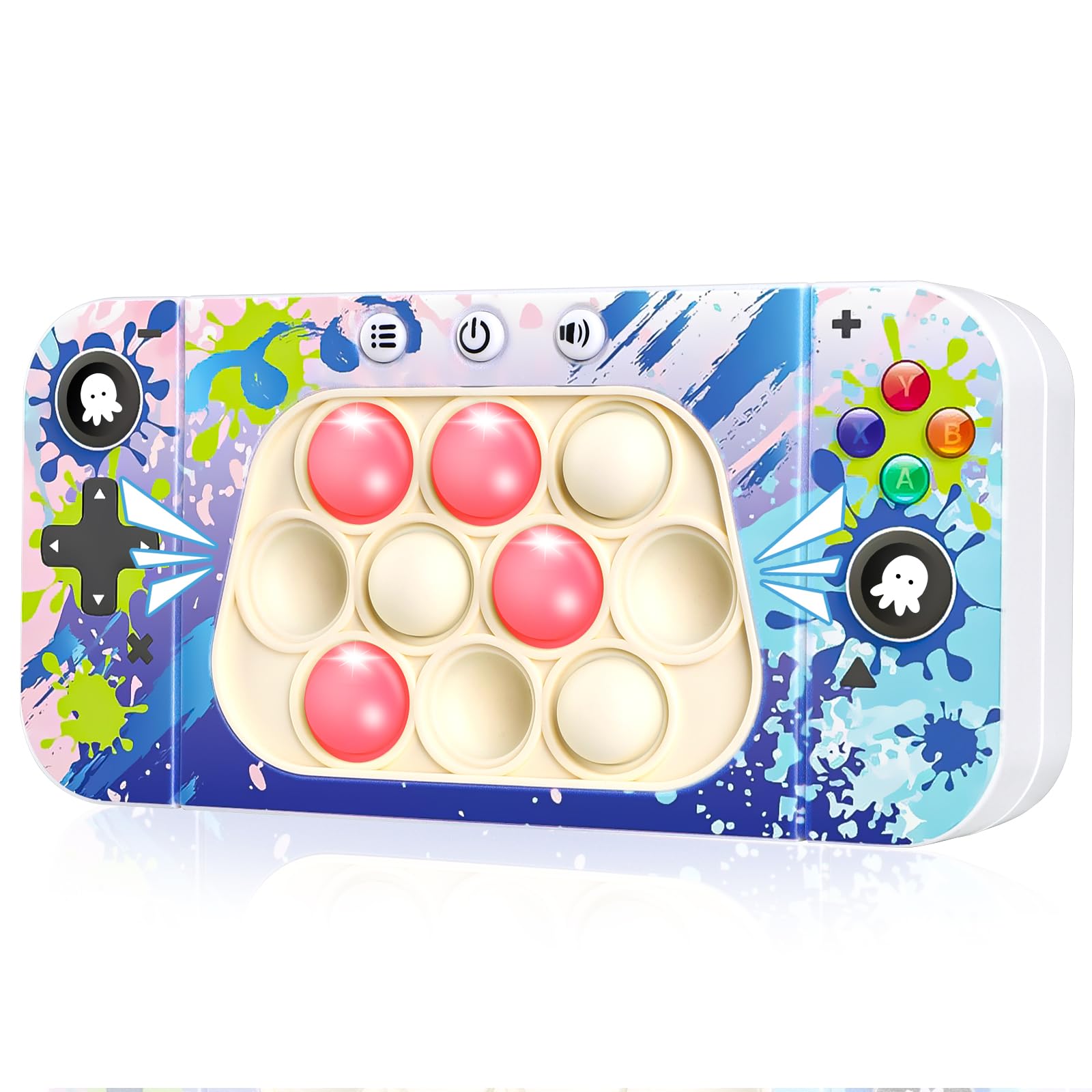 Pop Toys for Kids Adults, Electronic Pop Game Light-up Sensory Games Tap Pop Tap Smart Fidget Game Pink Bunny Birthday Gifts for Age 8 9 10-12-18 Year Old Girl Boys (Game Camouflage)