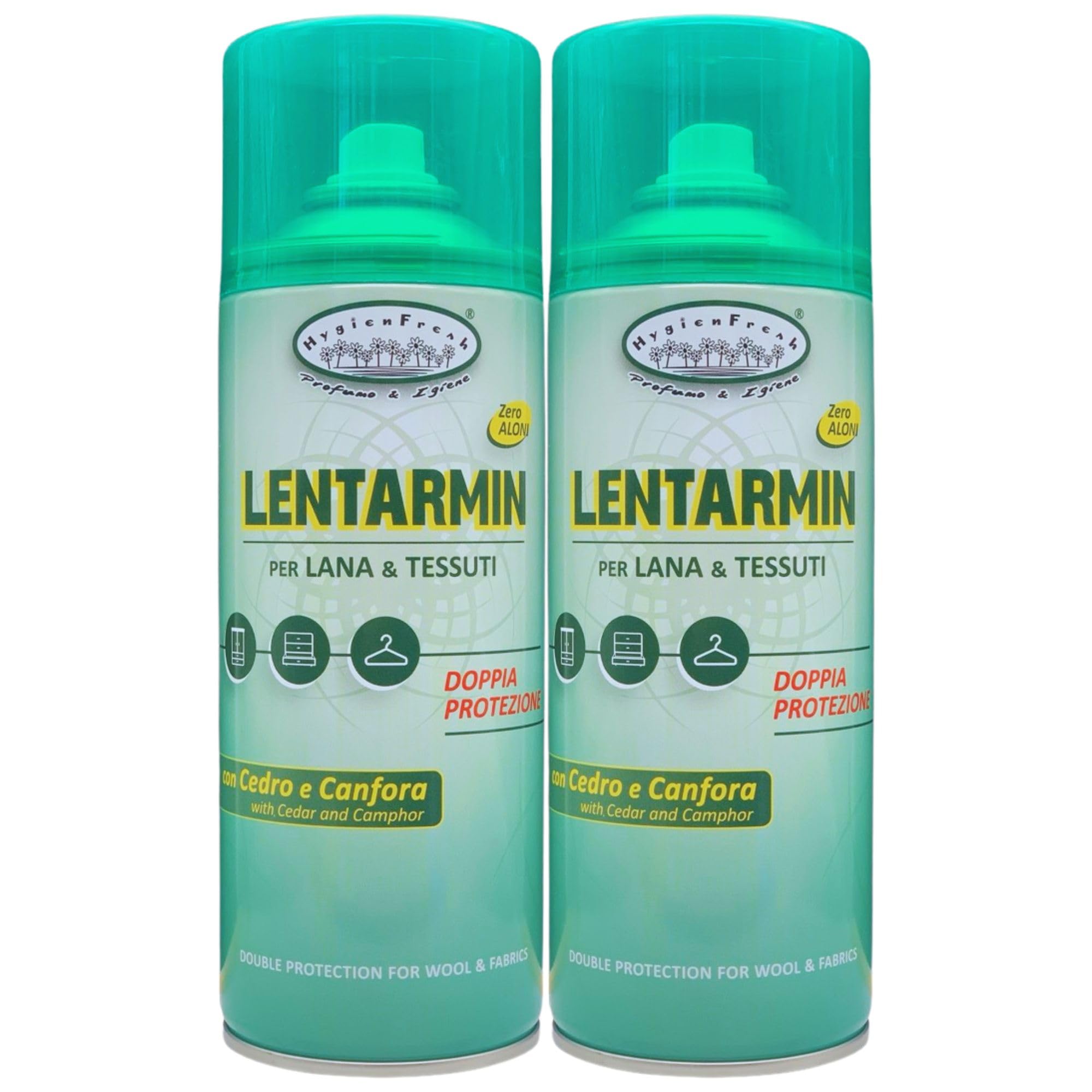 2x Spray Salvatessuti LENTARMIN, Doppia Protezione Su Lana e Tessuti Grazie Alla Combinazione Di Cedro e Canfora. Utilizzabile Su Tutti i Tessuti, Non Macchia 400ml
