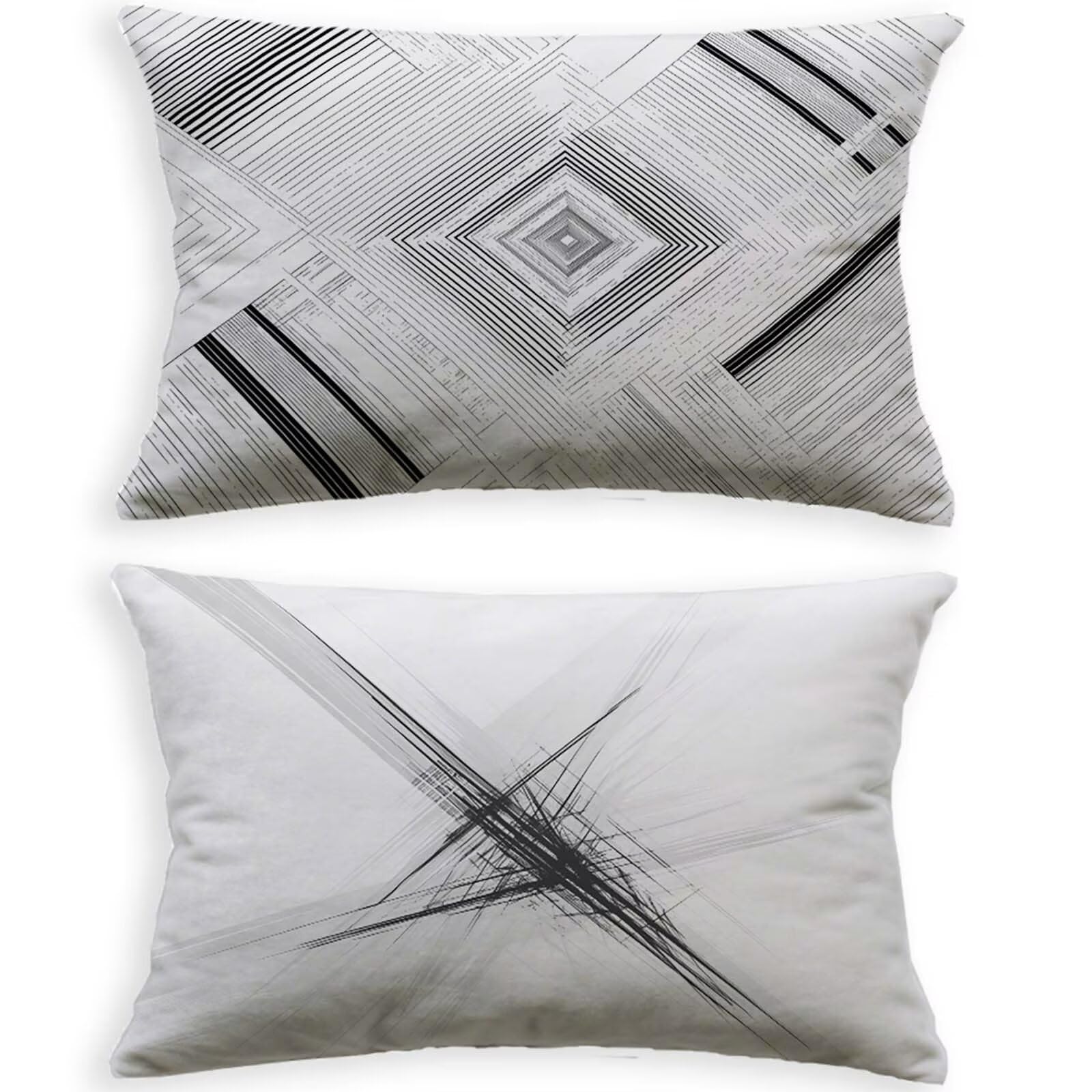 Coussin Abstrait Blanc en Velours 40x80cm pour une Décoration d'Automne Chaleureuse sur le Canapé