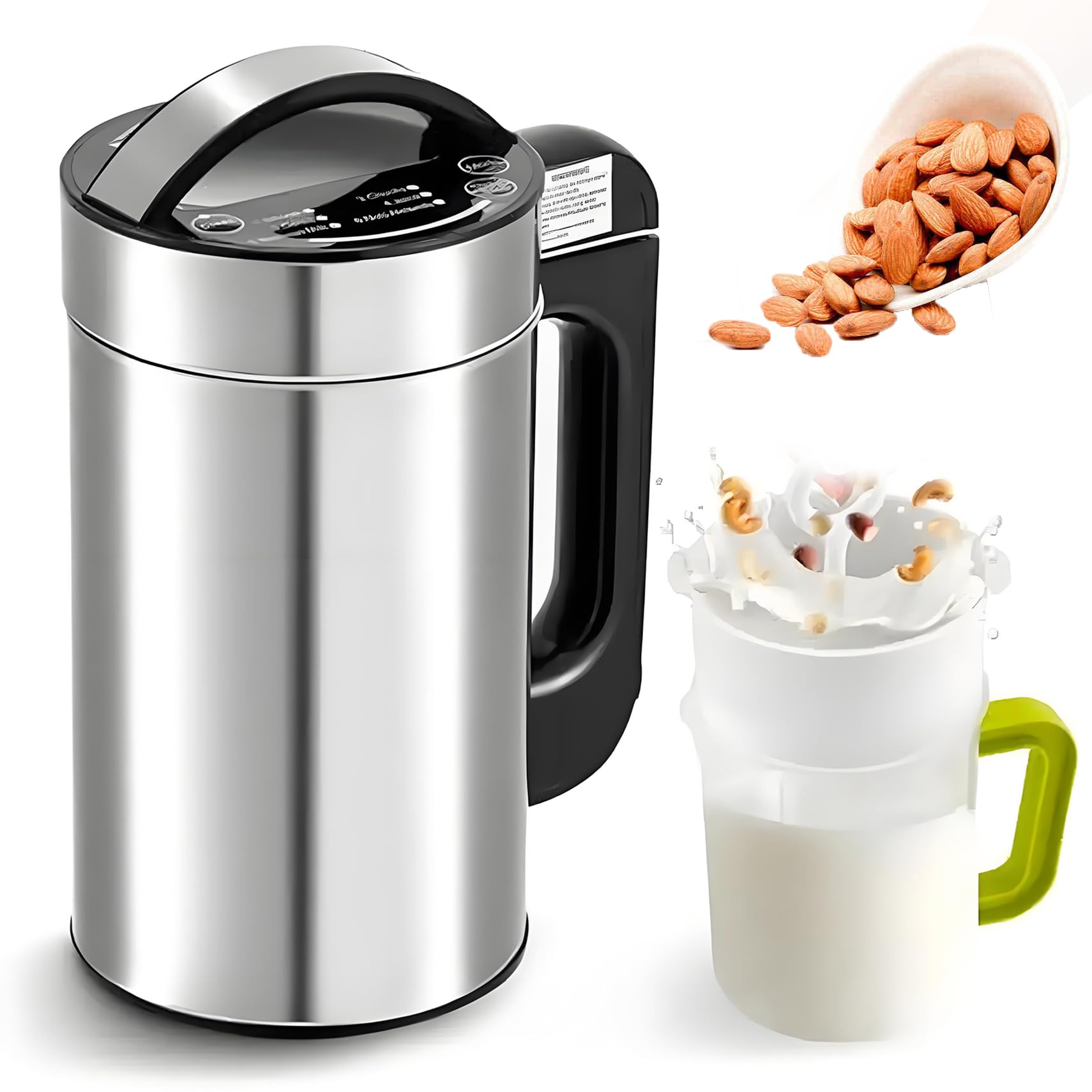 Nussmilch -Maker -Maschine 1,2 L, 1200 Ml Pflanzenhafermilchbauer Mit Siebset, Sojamilch Hersteller, Geeignet Für Sojabohnenmilch, Mandelmilch, Vegane Milch, Hafermilch, Pflanzenmilch, Brei