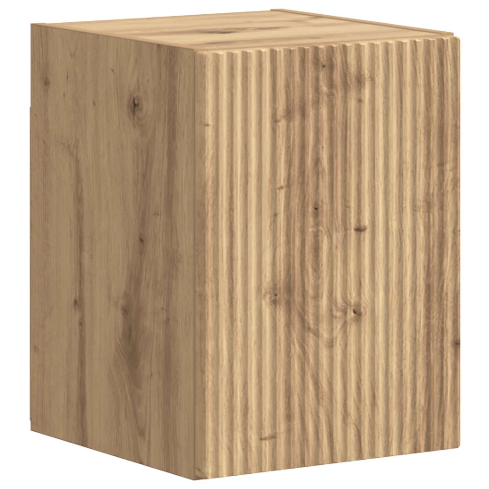 Set di 4 mobili per TV da parete, in rovere Artisan, dimensioni su misura: 30-78,5 cm, ideali per conservare i media organizzati