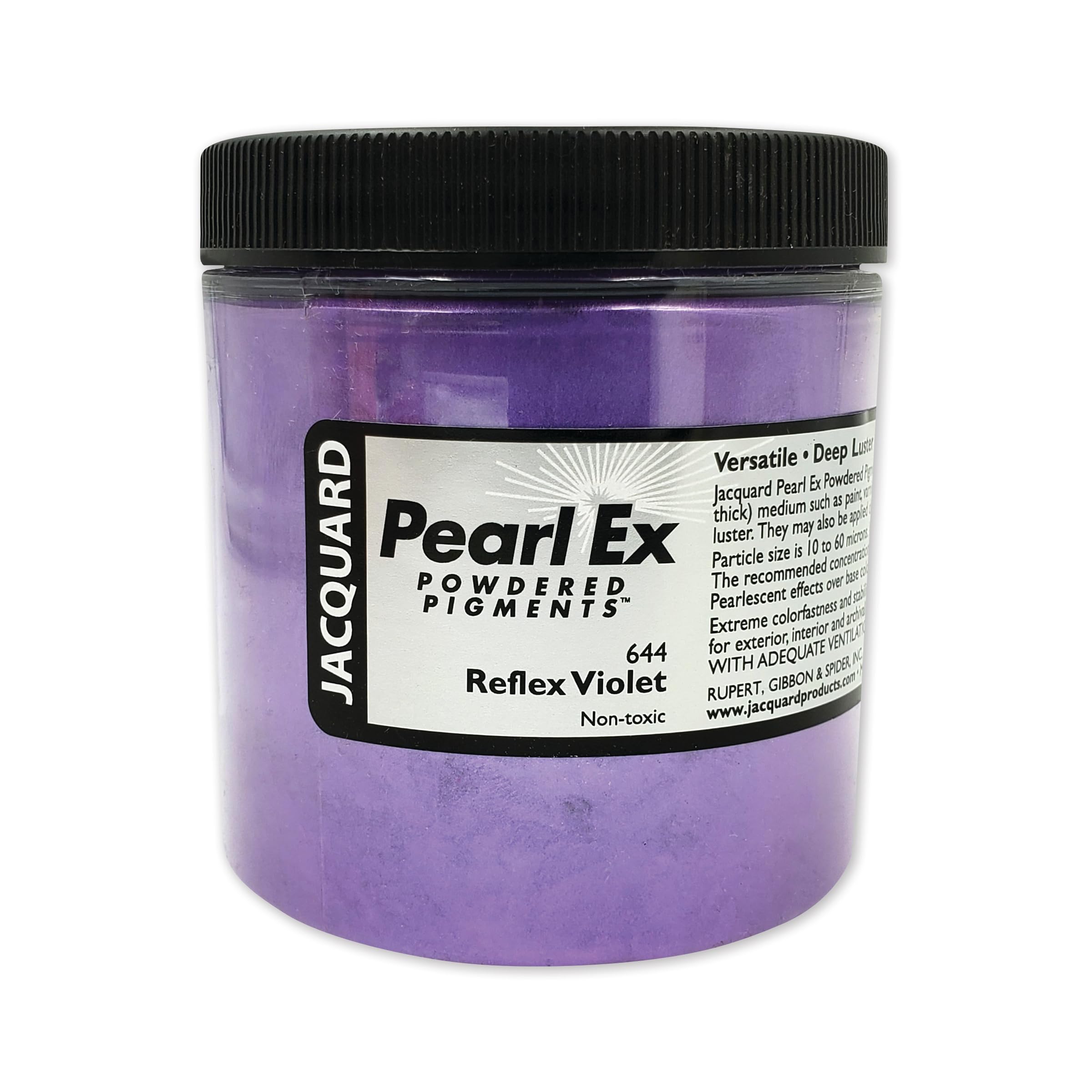 Jacquard Pearl Ex Pigment Powder 4oz Reflex Violet - Loose Mica Powder for Epoxy Resin, Watercolors, Calligraphy Ink & Clay - Epoxy Pigment Powder -