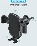 OMOTON Support de téléphone de voiture, Air Vent 360°Rotation Cradeau universel de téléphone de voiture avec crochet super stable - Un bouton compatible avec tous les téléphones, noir