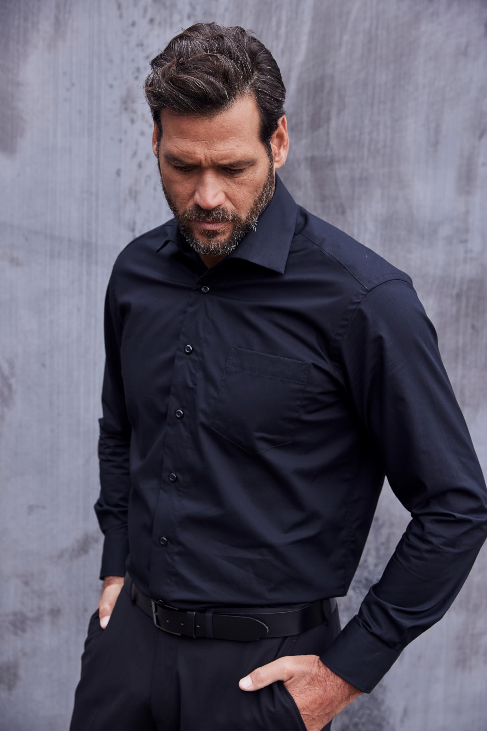 JP 1880 Camicia da Ufficio dalla vestibilità Comoda con Colletto Francese 703633