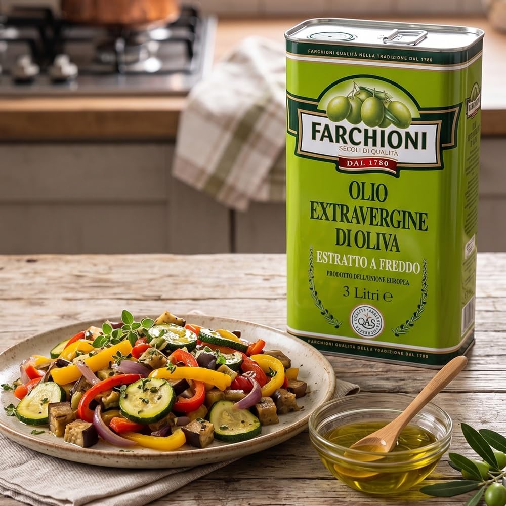 Farchioni - Olio Extra Vergine di Oliva (3 Litri) | Estratto a freddo | Latta da 3 Litri