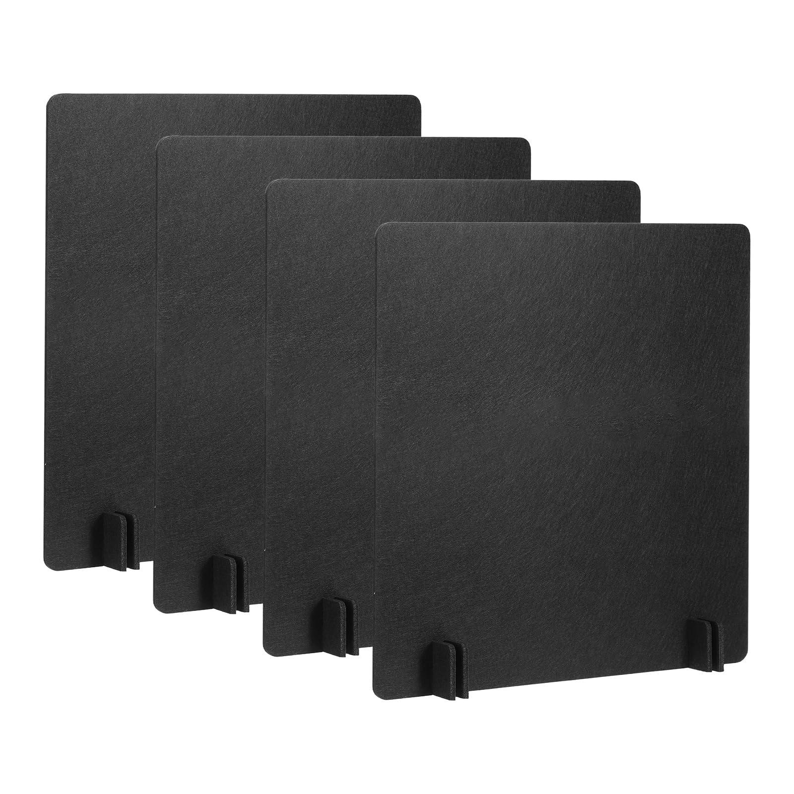 PATIKIL Desk Dividers 60x60cm, 4 Pack Desk Privacy Panel Freestanding Noise Reducing Partition Acoustic Panel with 4Pcs Support Feet for Testing Office Home Library, Black Style B