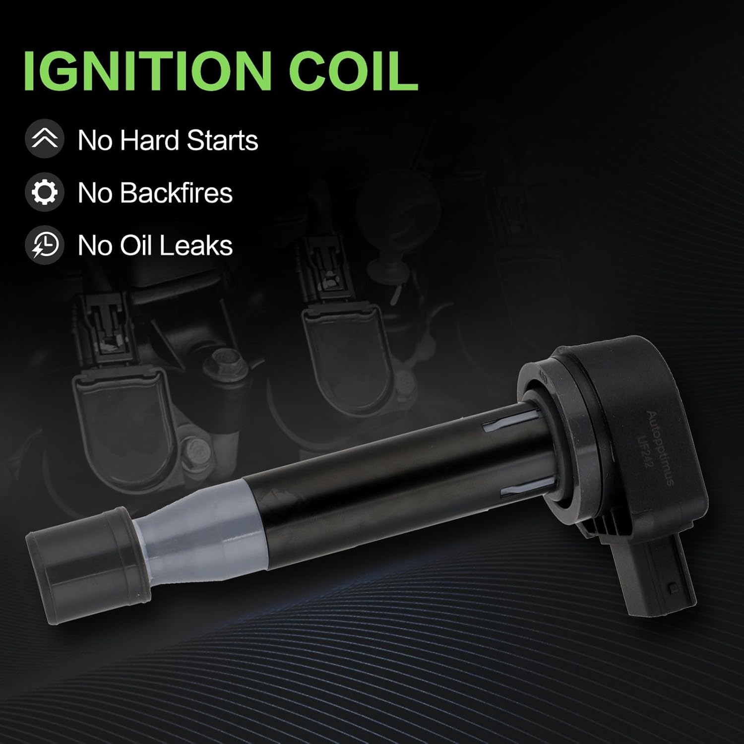 UF242 30520P8EA01 Ignition Coil, Compatible with Accord Civic Odyssey Pilot Ridgeline Acura MDX CL TL RL EL Saturn Vue - V6 3.0L 3.2L 3.5L Replaces 5C1013, 50063, C1221