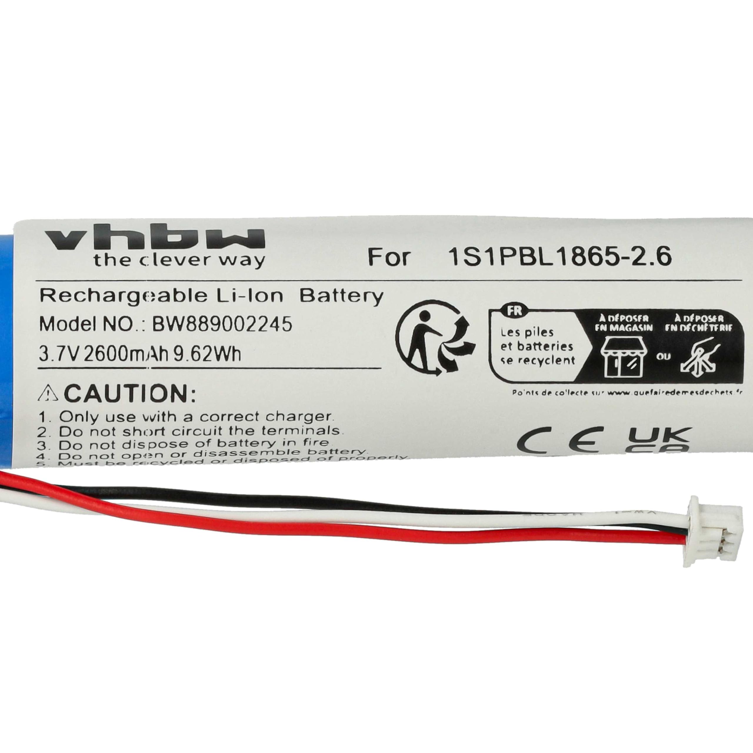 vhbw Batterie Compatible avec Philips Avent SCD841, SCD841/26, SCD845/26 Moniteur bébé, babyphone (2600mAh, 3,7V, Li-ION)