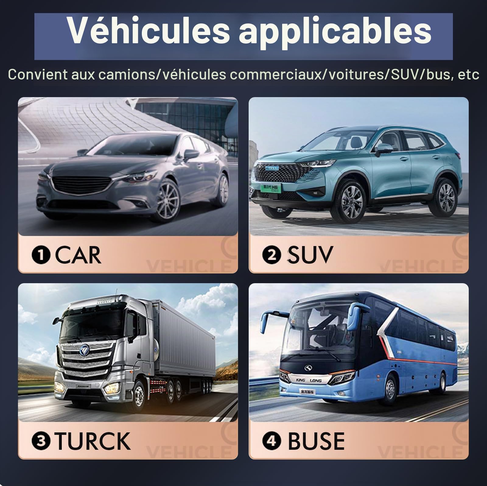 Ventilateur de voiture à trois têtes : ventilateur 12 V 3 vitesses, ventilateur de voiture universel avec ventouse, peu de bruit, ventilateur d'été pour voiture, camionnette, SUV, RV, bateau