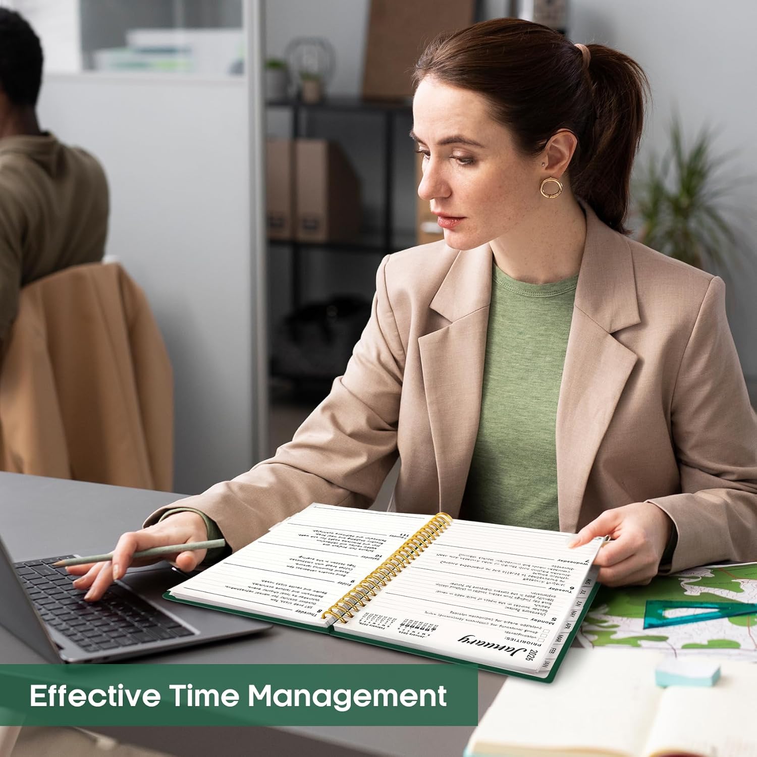 2026 Planner, Weekly and Monthly Calendar Planner, January 2026 - December 2026, Hardcover 2026 Calendar Book with Tabs For Women & Men, Inner Pocket, Spiral Bound, Perfect for Office Home School Supplies - A4 (8.5" x 11"), Dark Green - Image 7