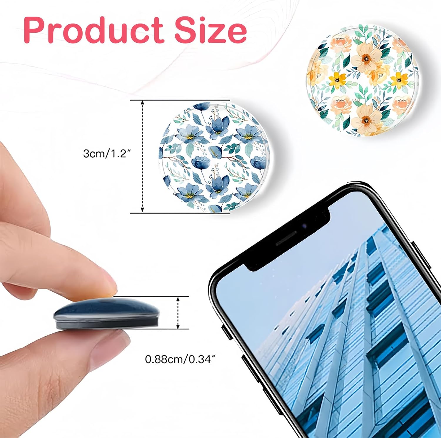 Pack of 12 Fridge Magnets Whiteboard Beautiful Magnets Glass Colourful Cute Flowers Colourful Magnets Suitable for Decorating Fridges, Whiteboards, Kitchens, Offices (C)