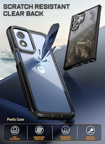 Miniatura 3 de Poetic Guardian - Funda para Motorola Moto G Play 4G (2024) prueba de caídas de grado militar de 20 pies 2 marcos frontales, cubierta híbrida de