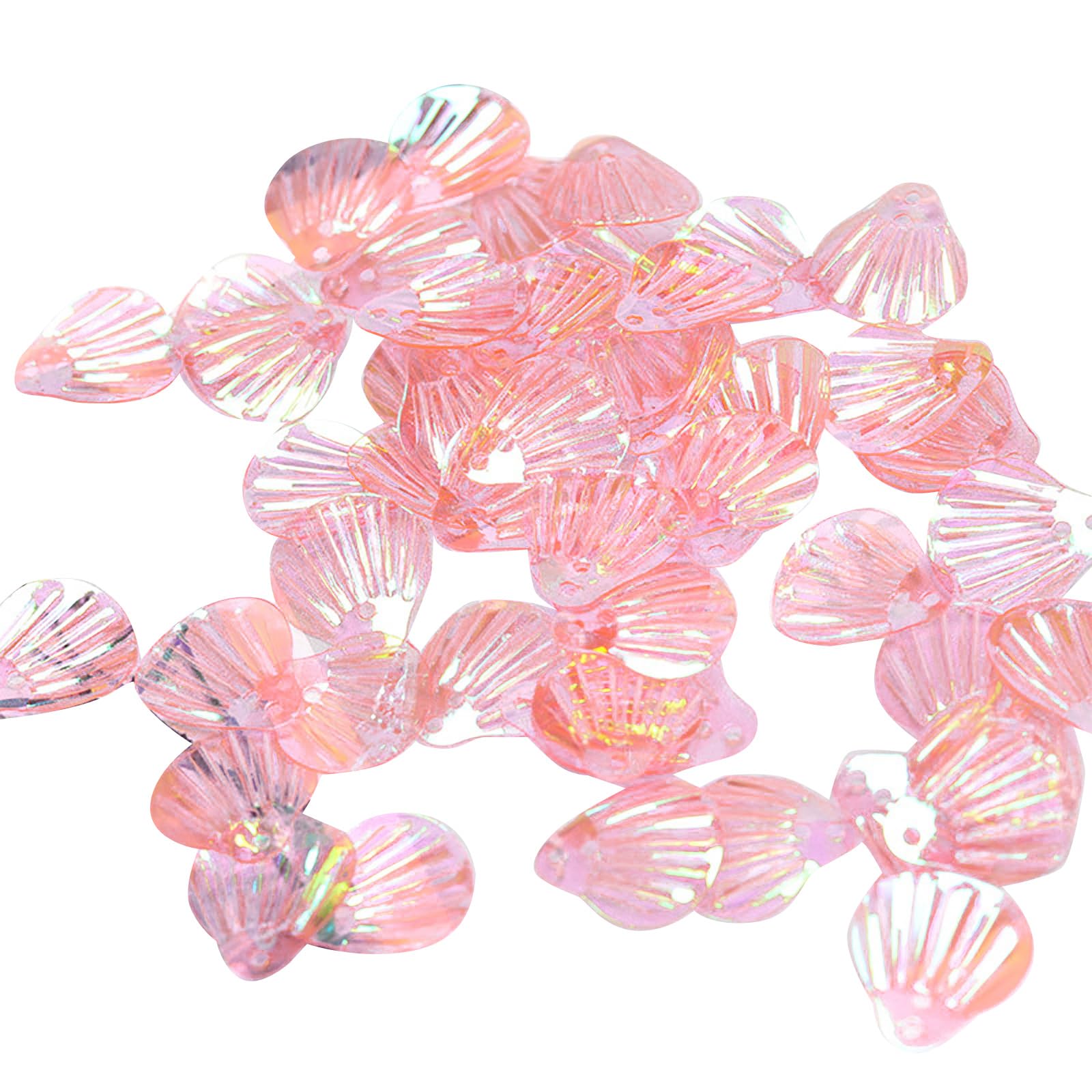 Tsophreniq Round Flatback Face Sparkling Resin Seashells Glittering Resin Craft Shells Perfect for Jewelry Making Makeup