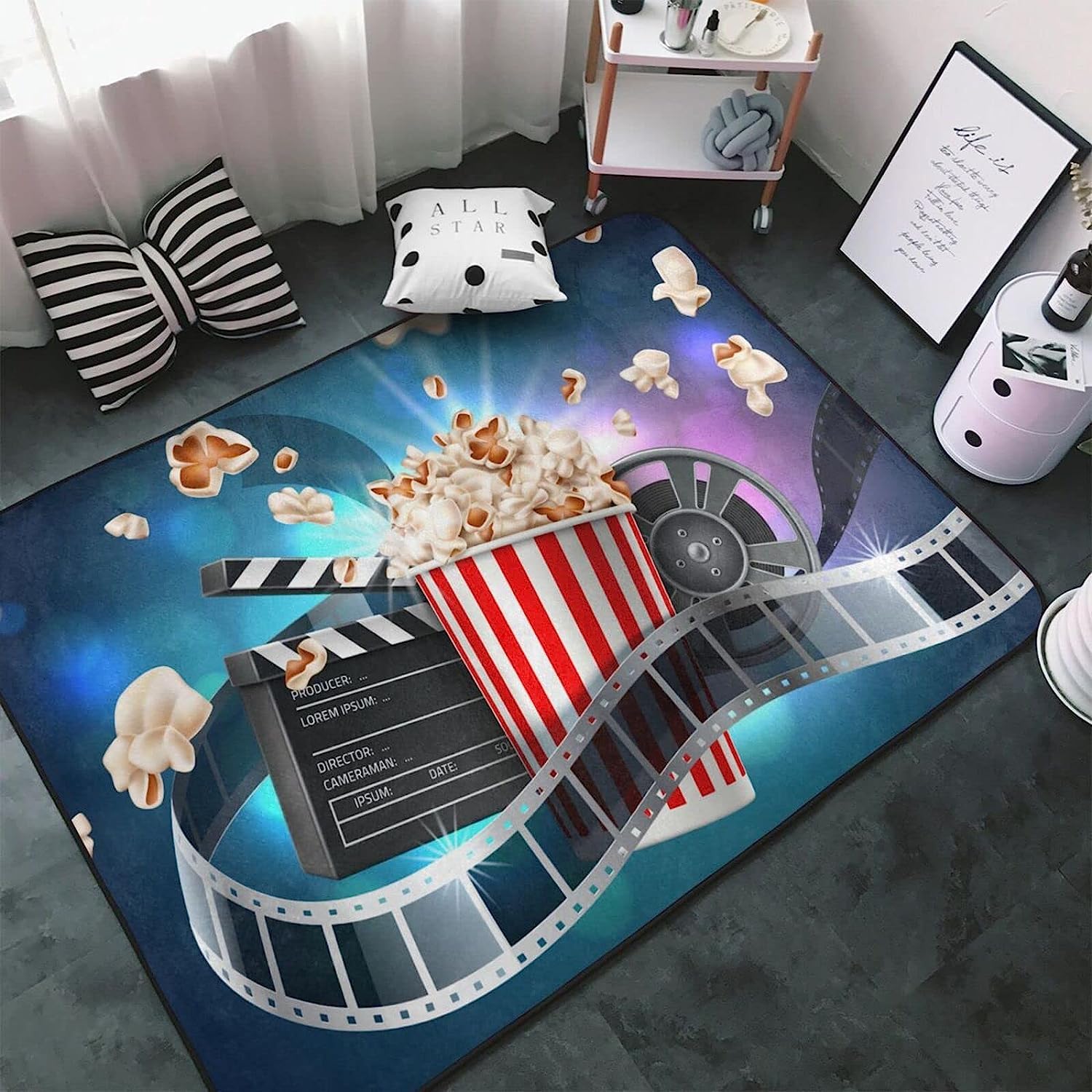 Tappeto Antiscivolo, Film Film Per L'Home Theater Con Stampa 3D, Decorazione Per Tappeti Morbidi Shaggy Room, Camera Da Letto Per Bambini 160 X 230 Cm / 62,99 X 90,55 Pollici - Poliestere - -3V5P-N6F