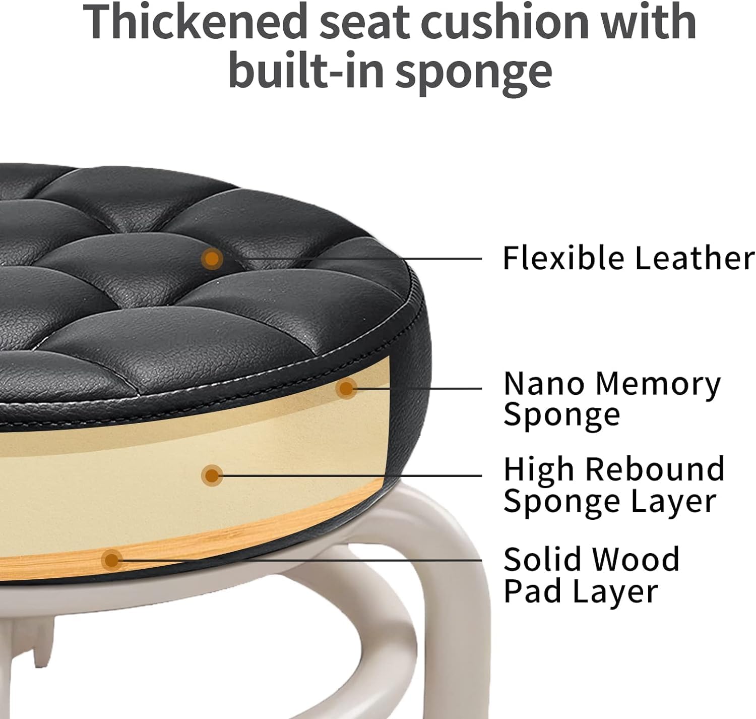 360 Rotating Low Stool,Rolling Pulley Low Stool with Wheels,Shoe Changing Makeup Cleaning with Wheels,Pedicure,Massage SPA and Home (Black)