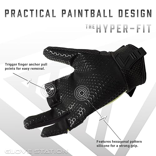 Miniatura 4 de Glove Station Hyper-Fit - Guantes Tácticos de Tiro y Trabajo - Verde, Grande - Diseño Sin Dedos, Equipo de Paintball y Airsoft para Hombres con