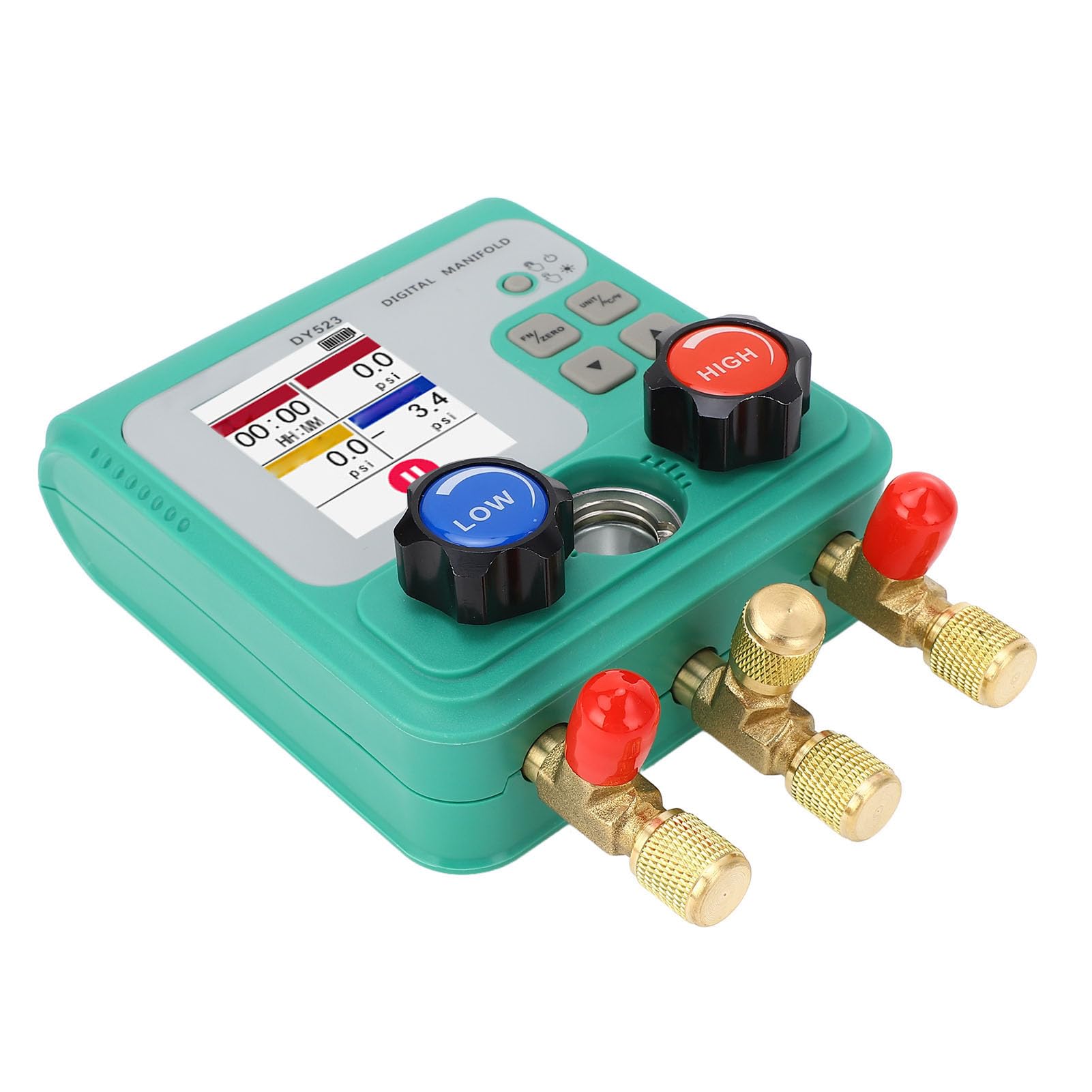 AMONIDA Manómetro de Colector Digital de Alta Precisión para Reparación de HVAC y Aire Acondicionado de Automóviles, Probador de Presión de Vacío con Unidades de Medición Múltiples, 0-6000 Kpa