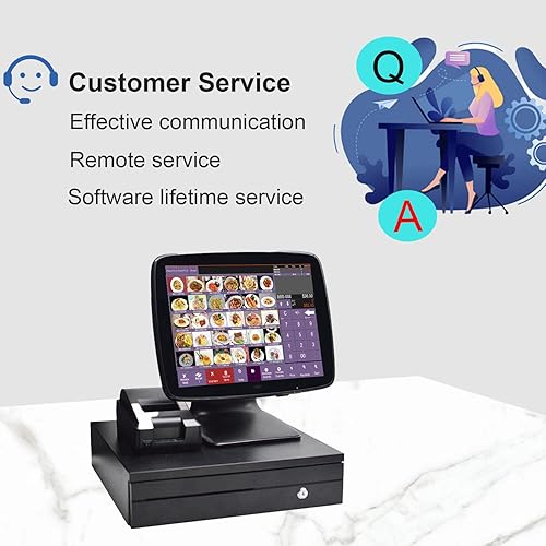 Vista 18 de (Enviar desde EE.UU.) Sistema POS, caja registradora para venta al por menor, incluye caja registradora de pantalla táctil, impresora térmica