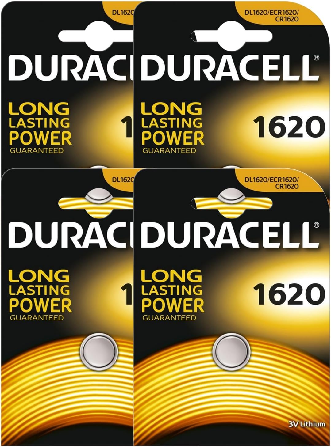 Dl1620 4 x Duracell CR1620 DL1620 ECR1620 3V Lithium Button Battery Coin Cell ...