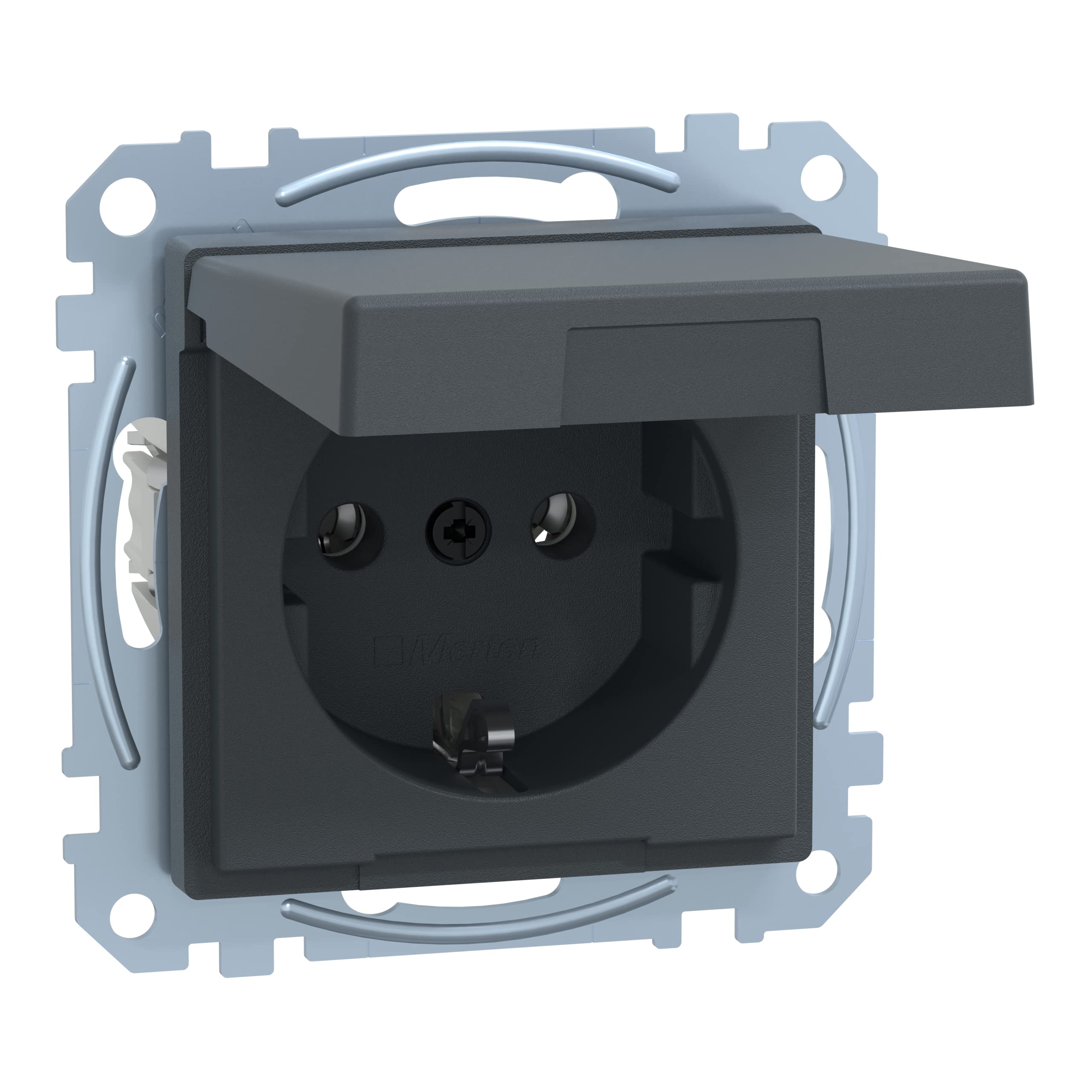 Merten MEG2311-0460 SCHUKO socket-outlet with hinged lid, plug-in