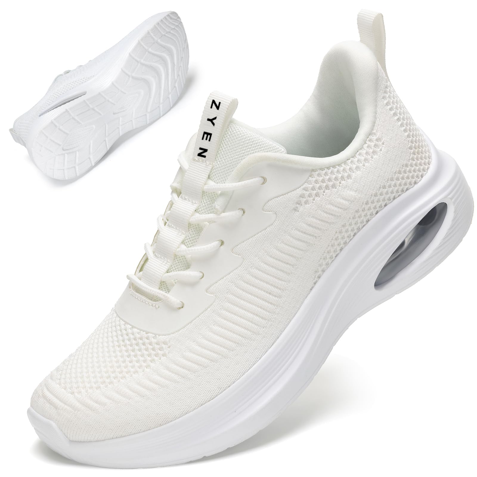 ZYEN Wide Toe Box Shoes Women Air Cushion Road Running Shoes Extra Wide Width Sneakers Arch Support Gym Athletic Tennis Sneakers Lightweight