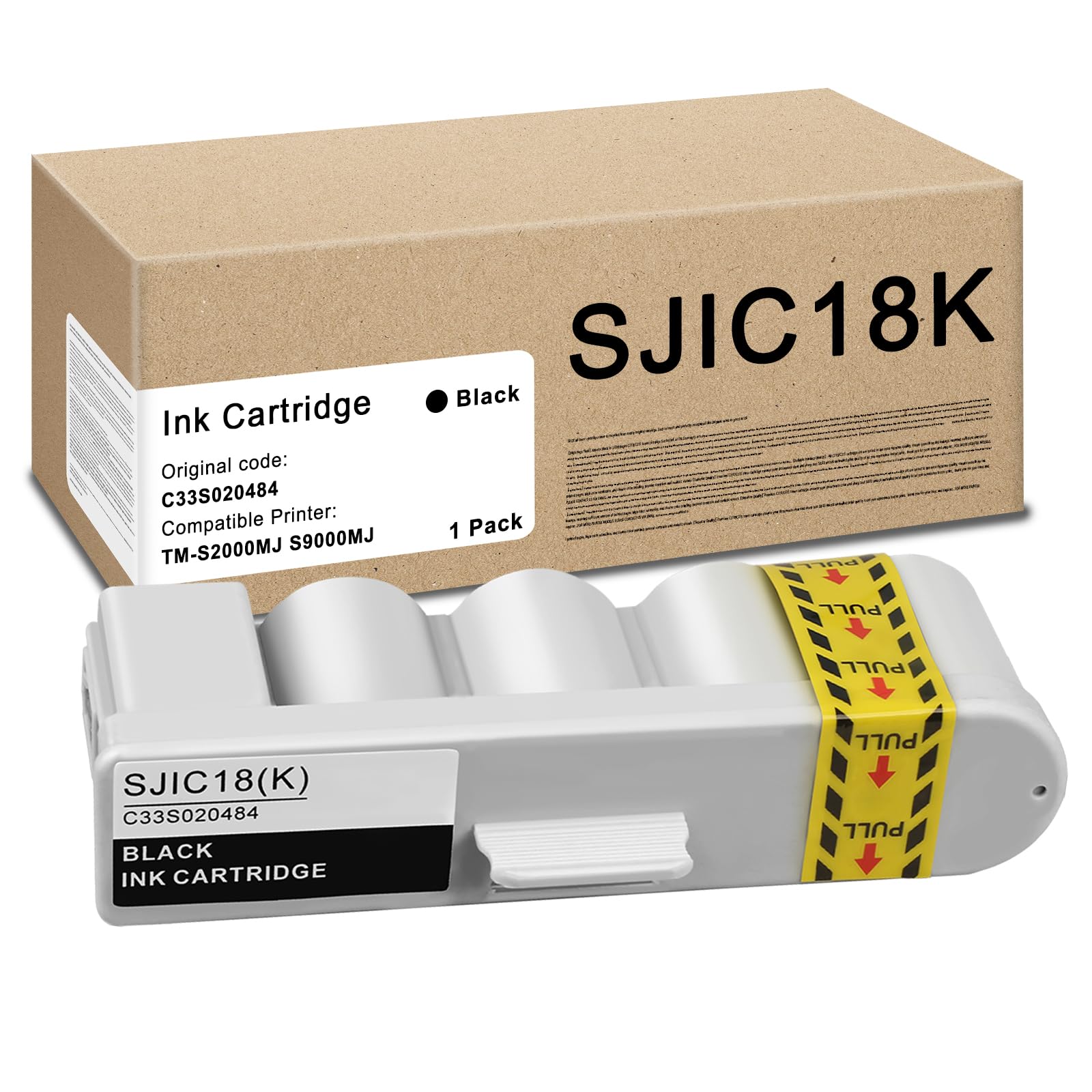 SJIC18K Ink Cartirdge Remanufactured SJIC18(K) Ink C33S020484 Compatible with TM-S2000MJ S2000MJ TM-S9000J S9000MJ Printer,Black