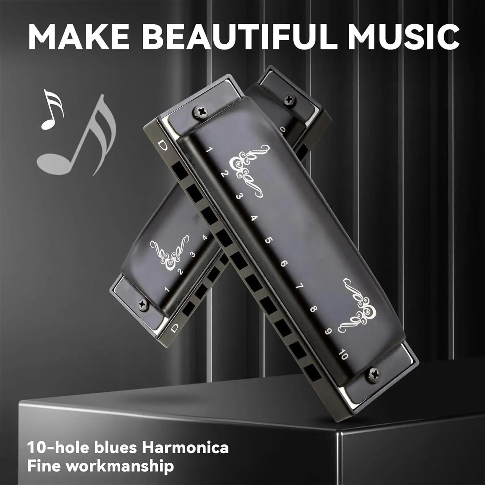 armonica a bocca professionale Armonica Blues Professionale Con Ance In Bronzo Fosforoso Con Custodia(Db)