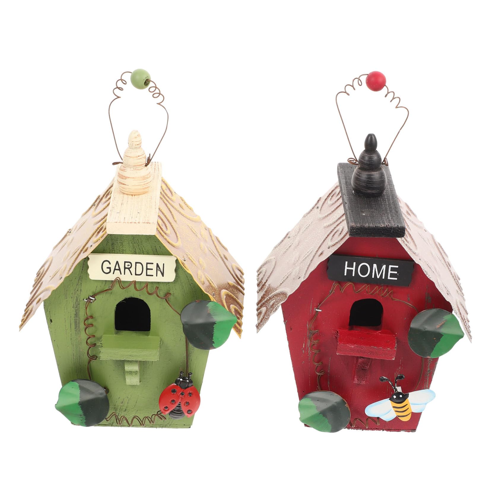 Vogelnest 2 Stück Hausform mit Seil für Gartenvögel
