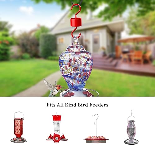 Miniatura 18 de Foso de hormigas para comederos de colibríes, comedero de colibríes para ganchos colgantes al aire libre, 1 ganchos con 1 cepillo, rojo Plástico