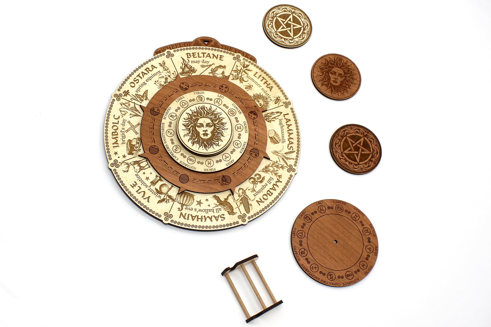 Bausatz Jahresrad / Heidnischer Jahreskreis: Wicca-Jahreskreis mit Ständer