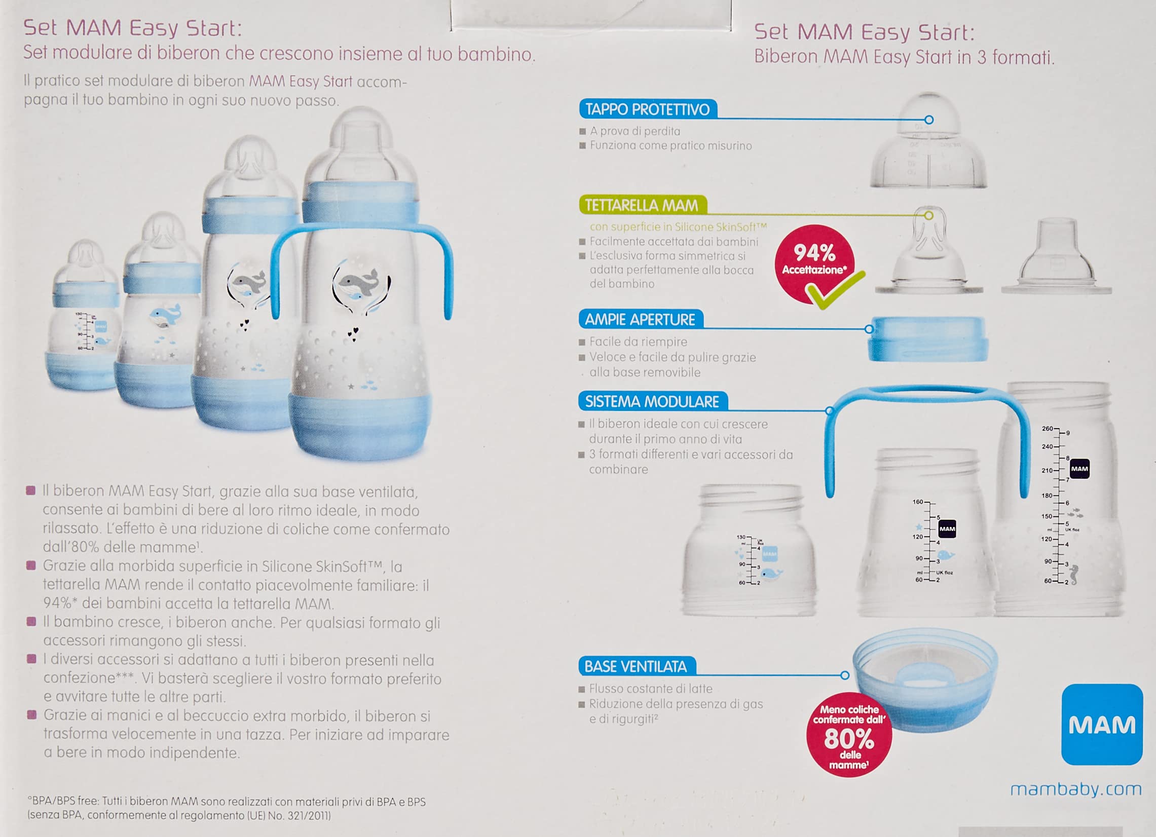 MAM fles Easy Start Anti-Colic 160 ml blauw