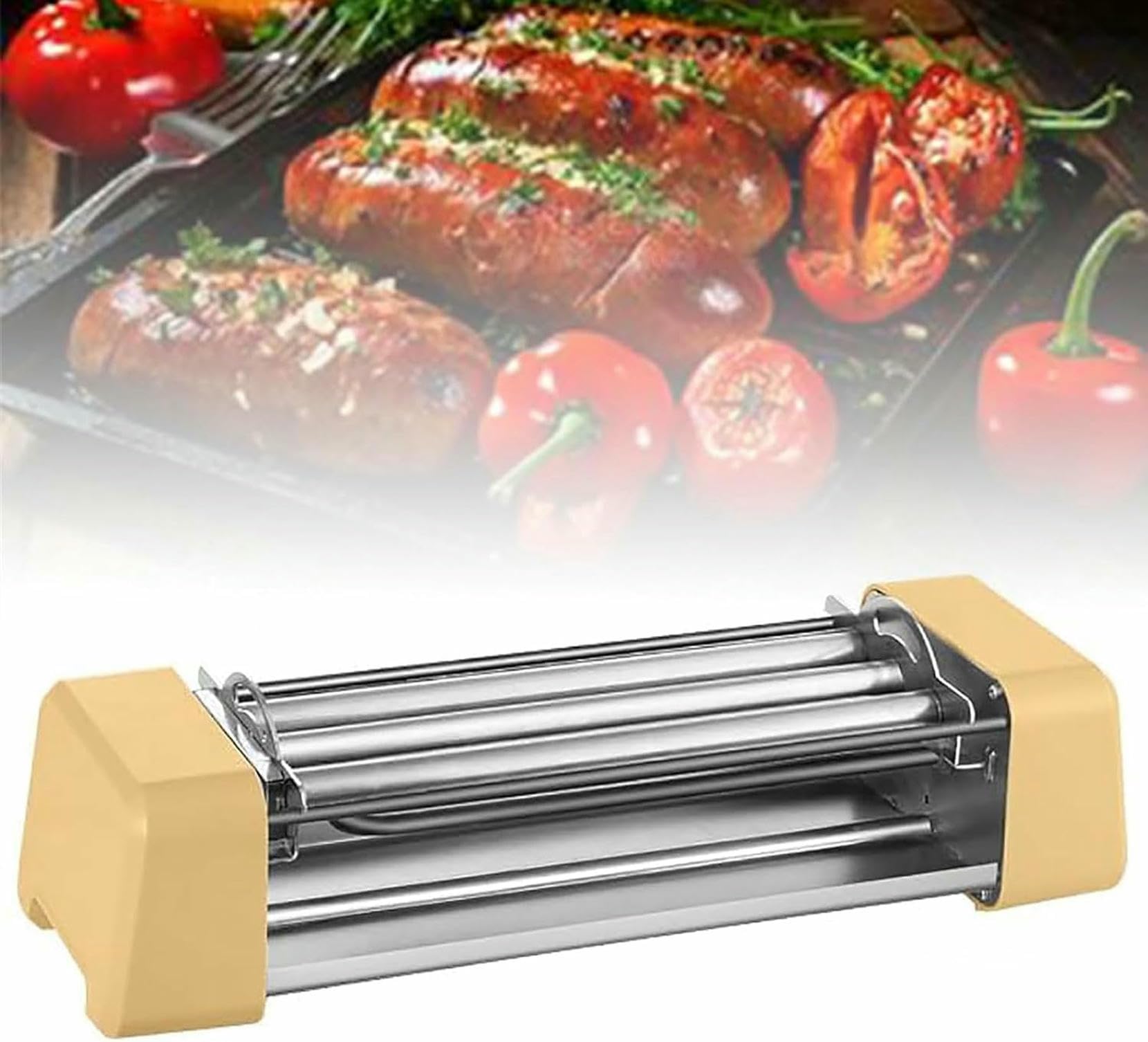 Máquina de Perritos Calientes: Parrilla de Salchichas de encimera con Temperatura controlada, Salchichas de Desayuno de Tiendas de Barbacoa domésticas, fácil de Usar y Limpiar
