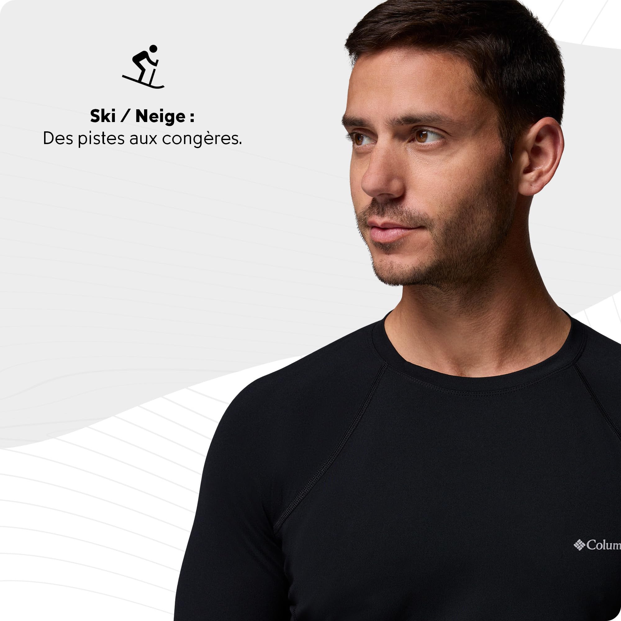 Columbia Haut sous-Couche à Manches Longues Homme, Midweight Stretch