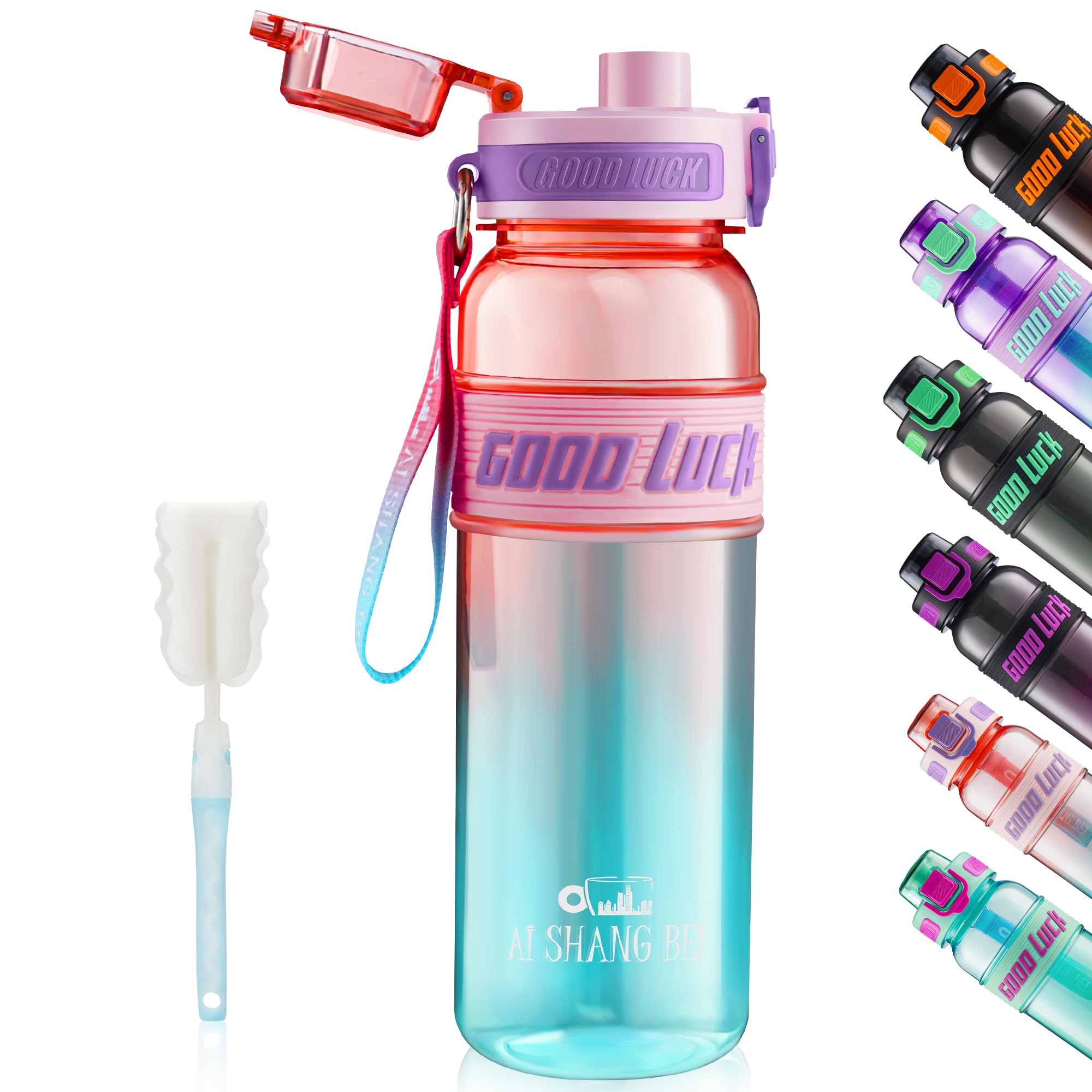 YC Kitchen Borraccia Sportiva Motivazionale 1L - Borraccia 1 litro, Bottiglia d'acqua Sportiva con paglia e trasporto cinghia