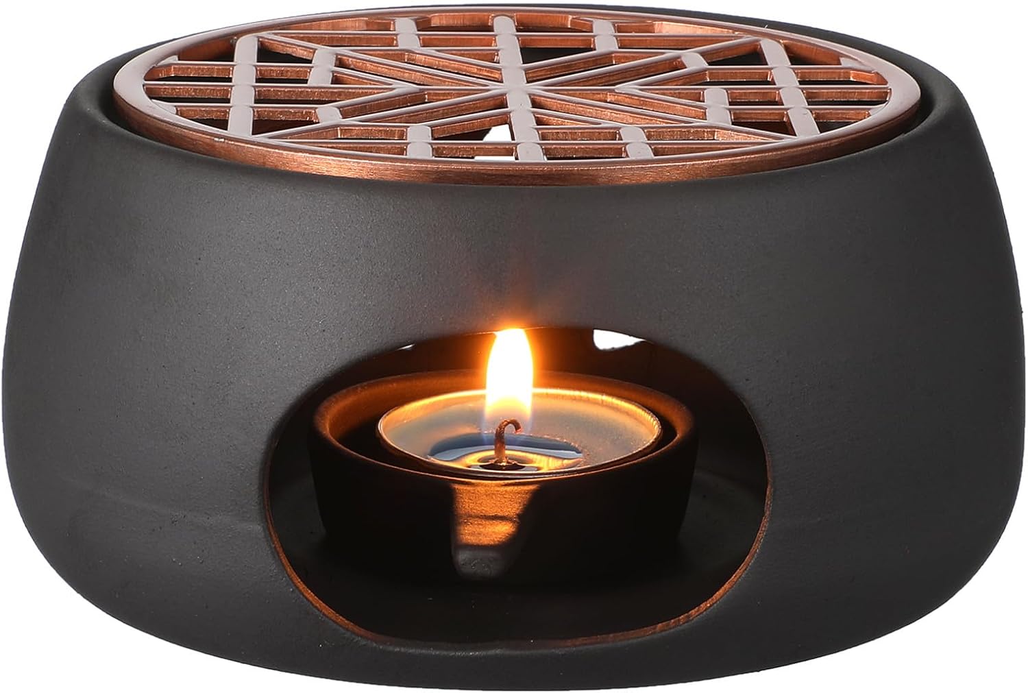 SEWACC Ceramic Teapot Warmer, 4. 72 X 2. 36 Inches Japanese Style Teapot Heater with Tealight Holder for Heating Tea, Coffee and Milk (Candles Not Included)
