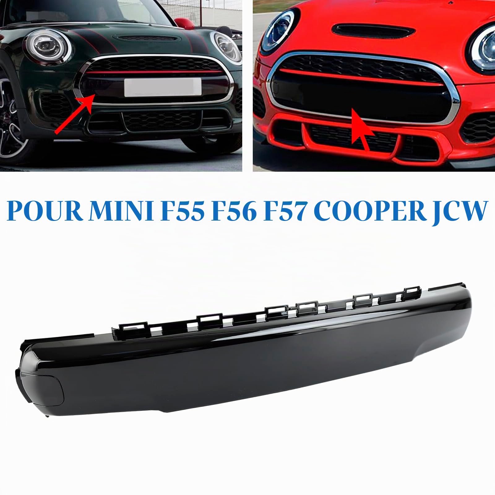 Cache Plaque Avant Noir Brillant pour Mini F55 F56 F57 Cooper