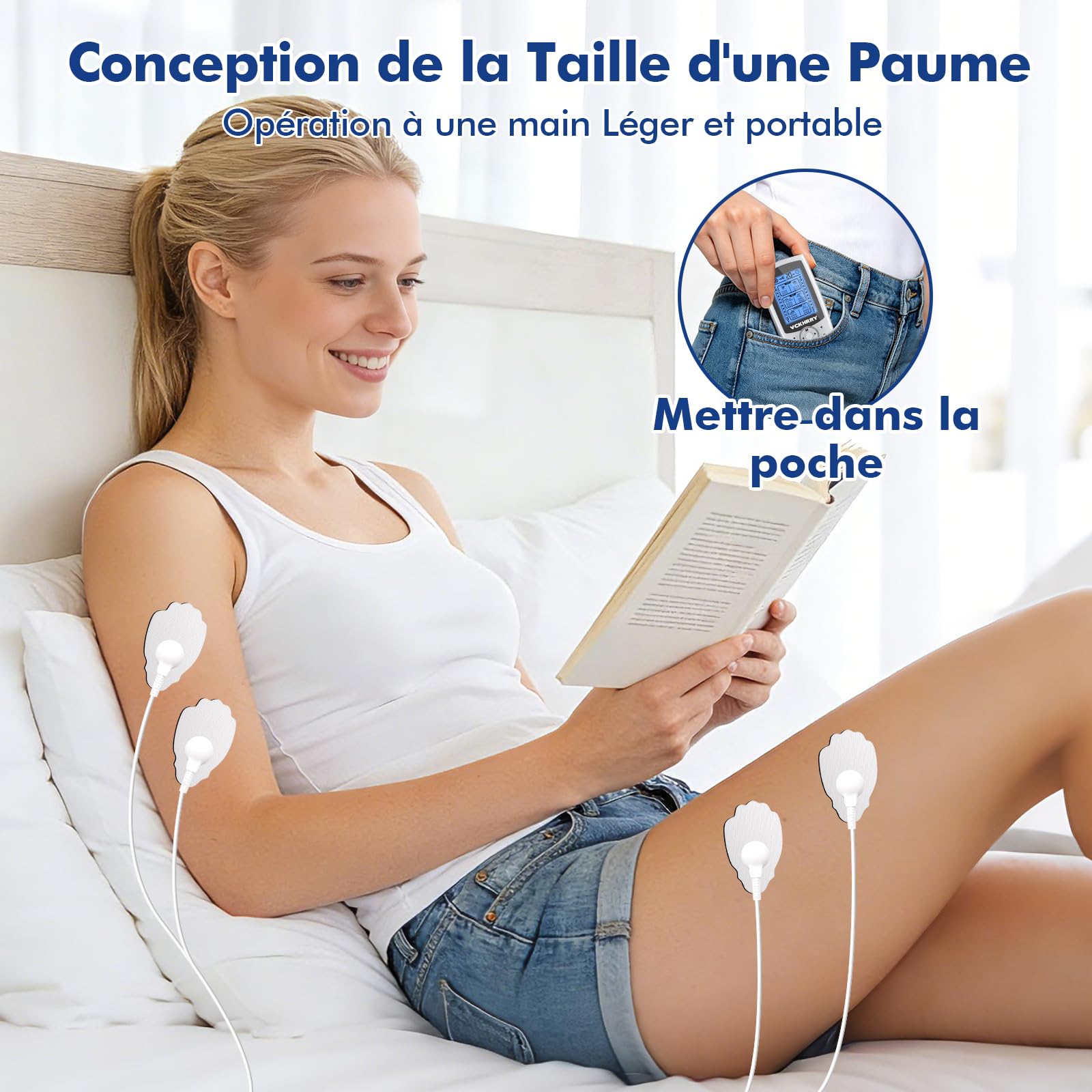 Électrostimulateur Musculaire 3 en 1 TENS EMS, Massage Relaxant | Entraînement Musculaire, 36 Programmes 2 Canaux Indépendants, Réutilisable 10 Électrodes, Facile à Emporter