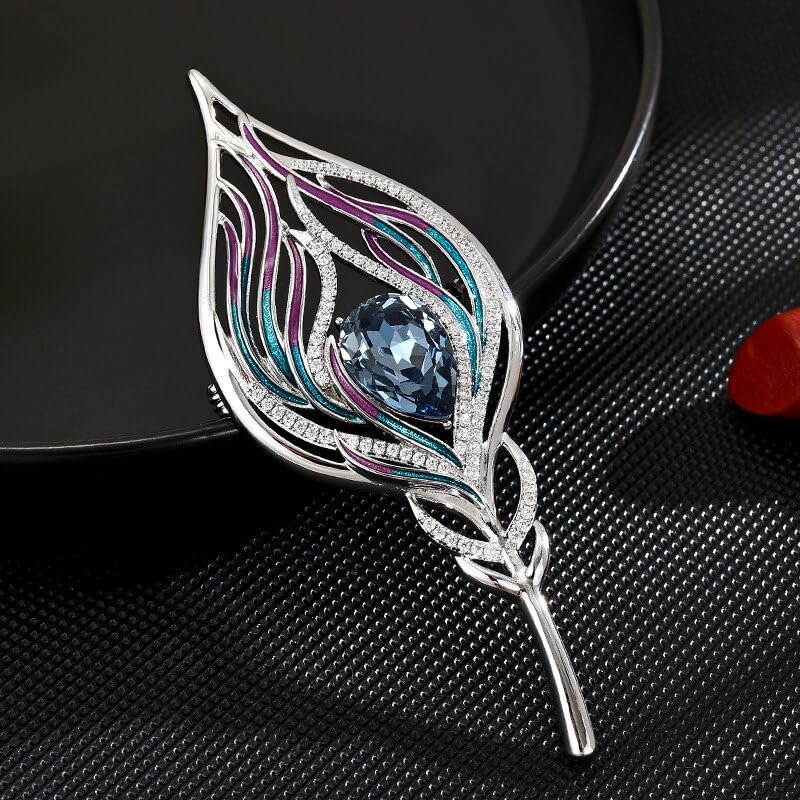 Image of Rhinestone Brooch for Women Rhinestone Brooches Pins Crystal Lapel Pin Jewelry Christmas Valentine's Day Gift for Wife Girlfriend