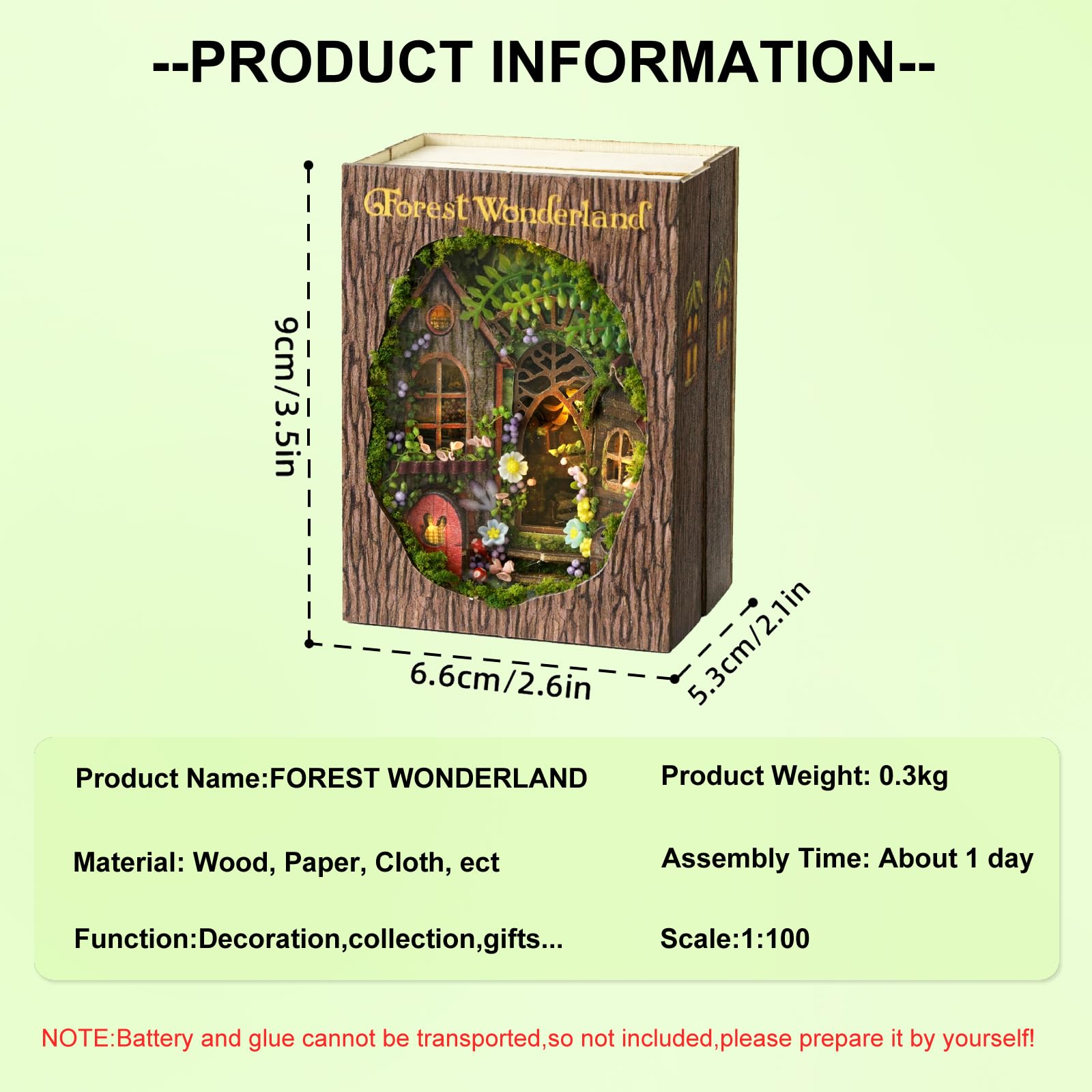 CUTEROOM Miniatur Hausbausatz, kleine Hausbausätze zum Bauen, DIY Puppenhaus aus Holz mit LED, Mini Modellbausätze als Geschenk für Teenager und Erwachsene (Forest Wonderland)