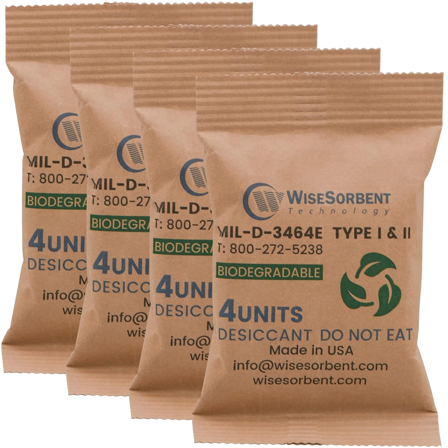 Wisesorb Kraft Clay Desiccants Packs for Safe, 132 Gram 3 Packs