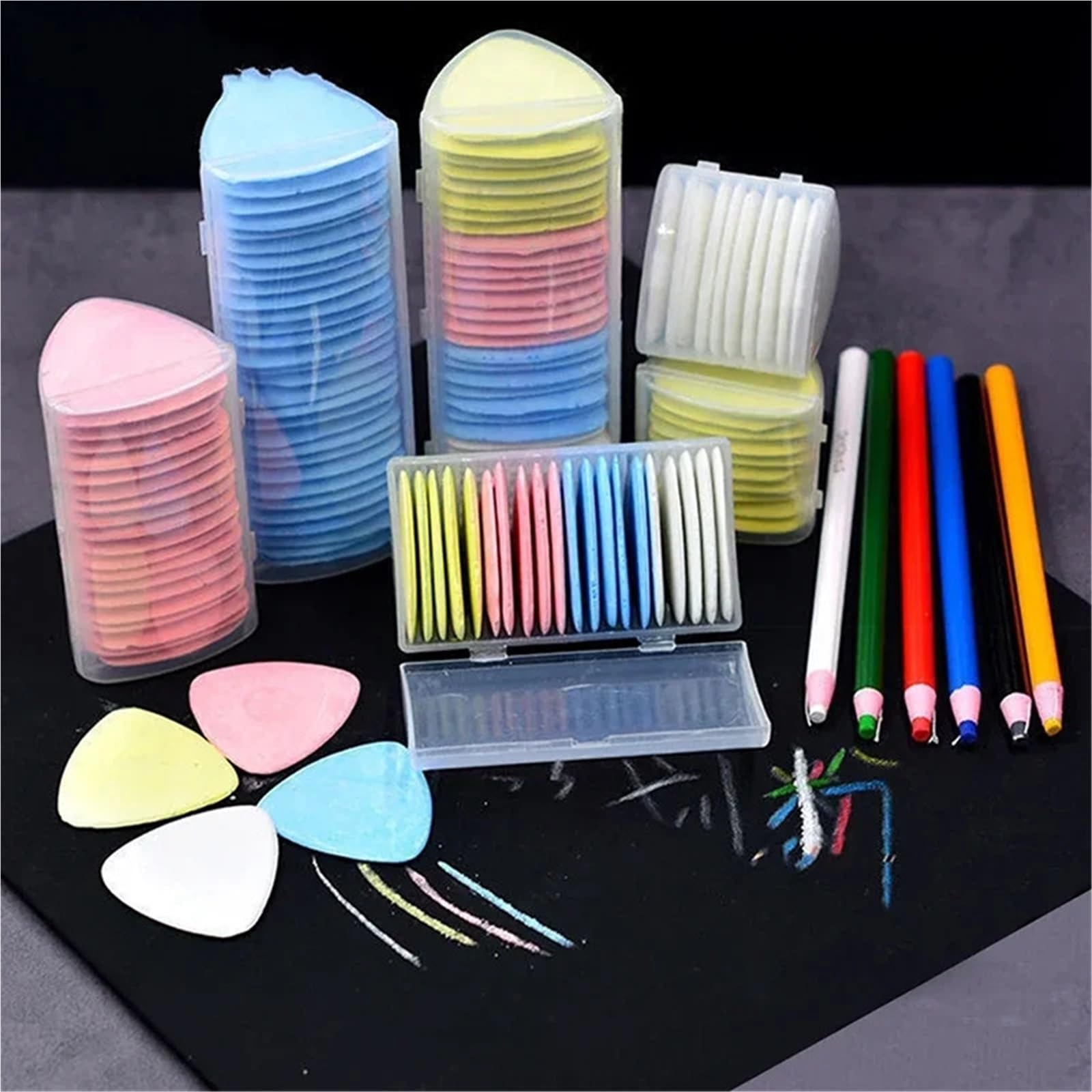 Tiza costura Rotulador for tela colorido, copos de tiza, modistas, patrón de ropa, herramienta de costura DIY, accesorios de costura para Tela(White 30pcs)