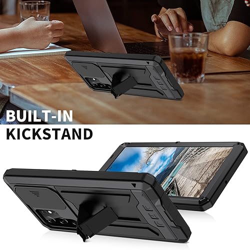 Miniatura 7 de Funda resistente para Samsung Galaxy S22 5G 2022 con protector de pantalla y función atril para cámara Samsung S22, de metal militar, a prueba de