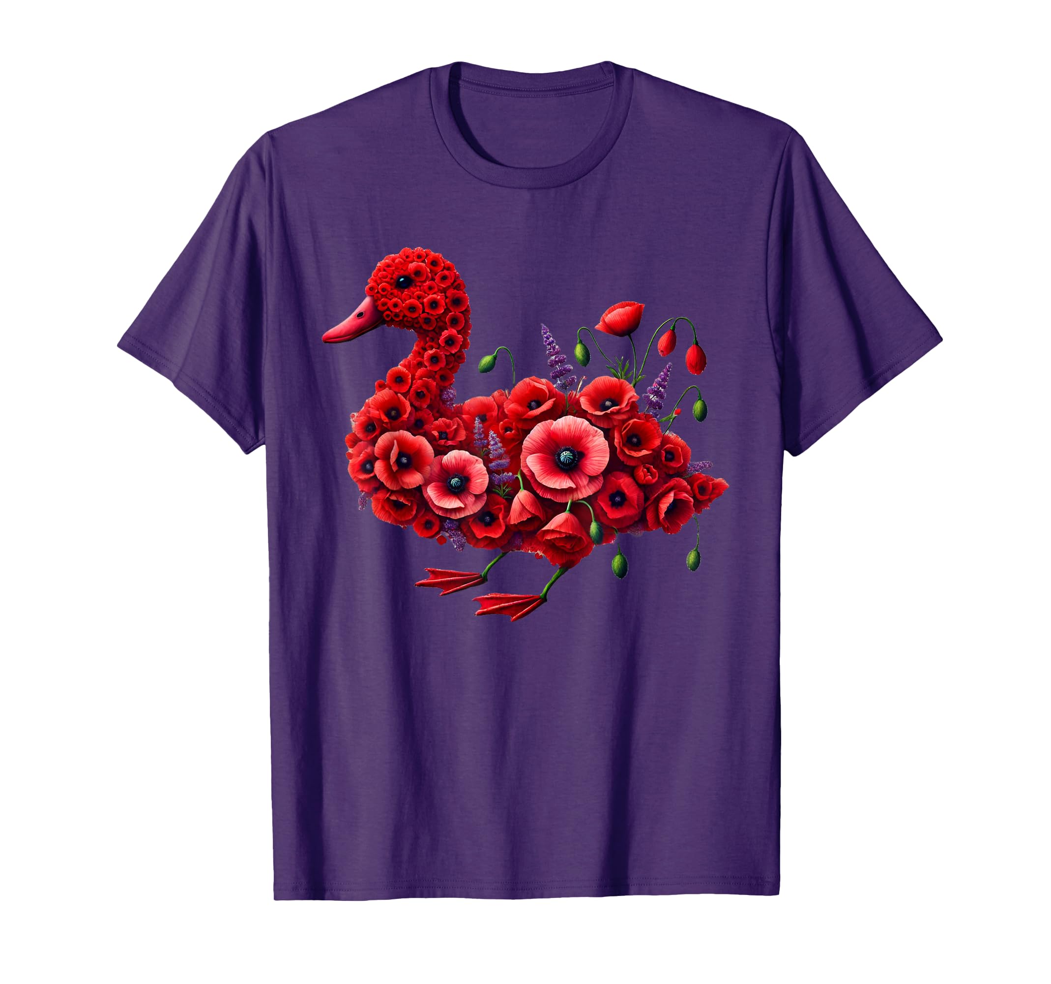 Poppy Duck Flower Gardening Floral T-Shirt