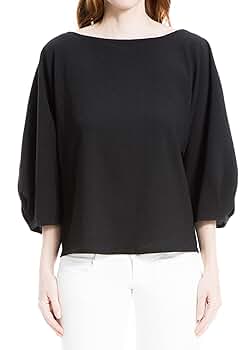 洋書 max TOP MODEL 3 Max Studio womens 3/4 Sleeve Top Blouse, Black, X-Small US